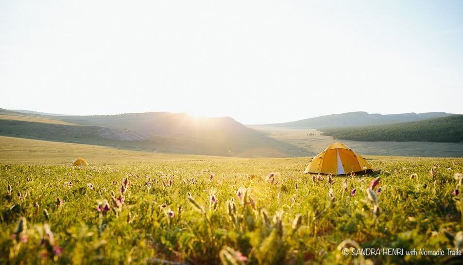 Sandra Henri with Nomadic Trails morning tented camping