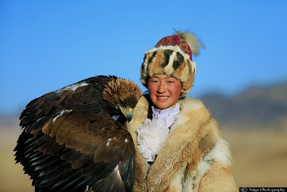 Eagle Huntress Aika with her trusted eagle