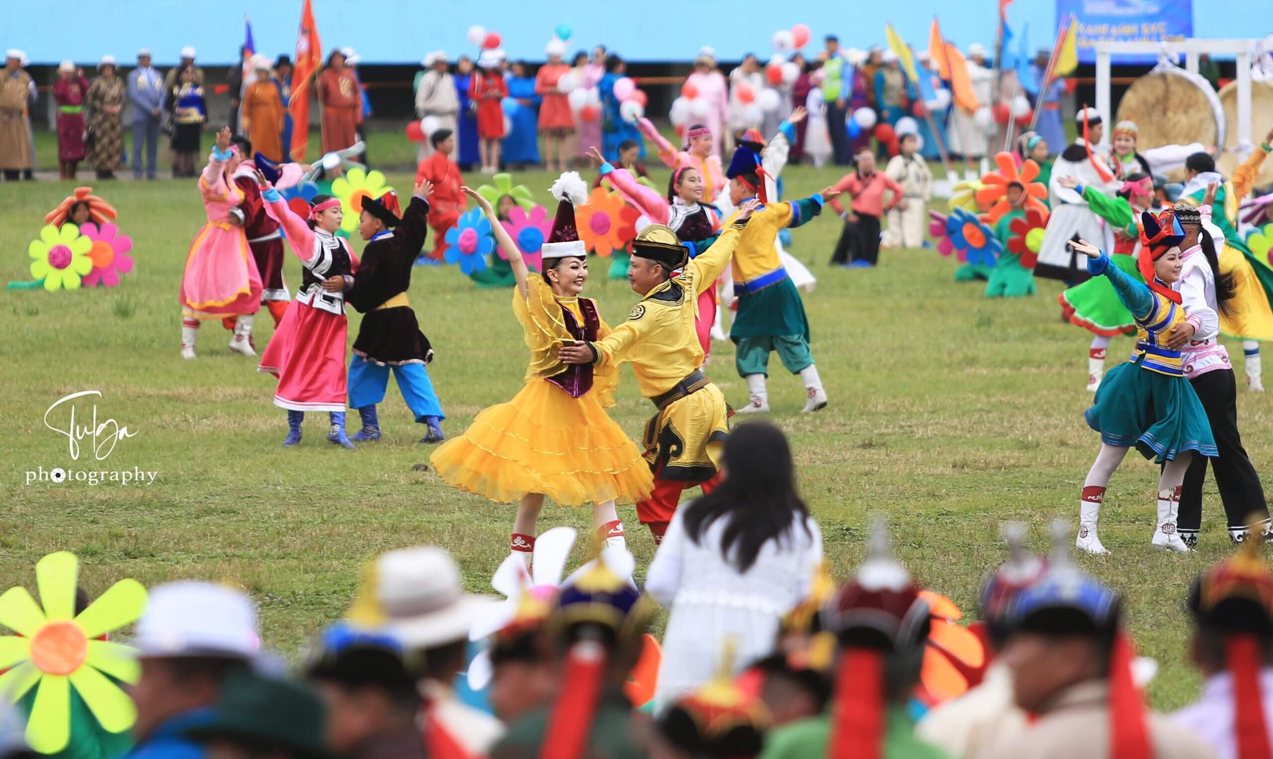 Dancers performing at Naadam Festival opening