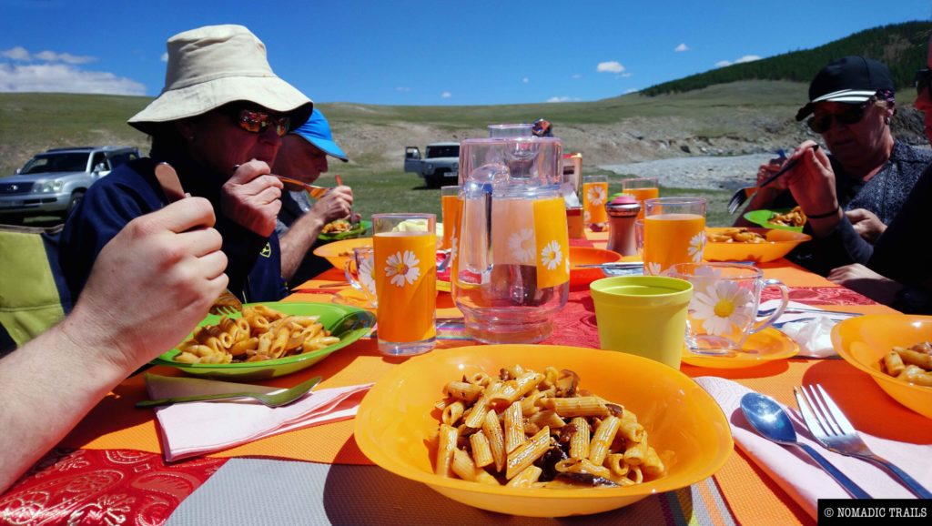 Expedition tour lunch pasta with Nomadic Trails