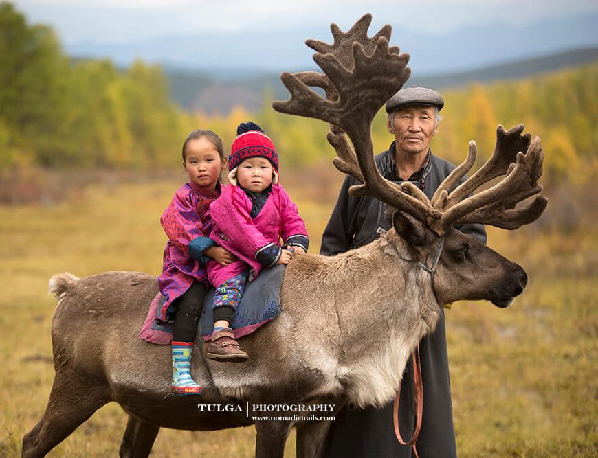 Grand kids with grandpa for blog the best reindeer herder photos