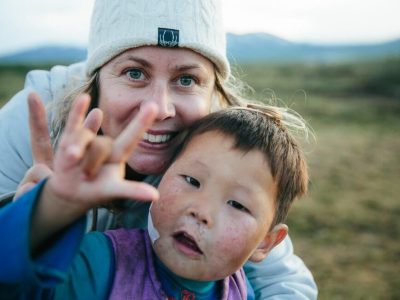 Sandra Henri Photography with local reindeer boy