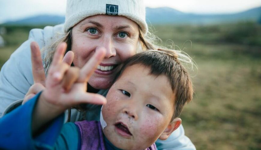 Sandra Henri Photography with local reindeer boy