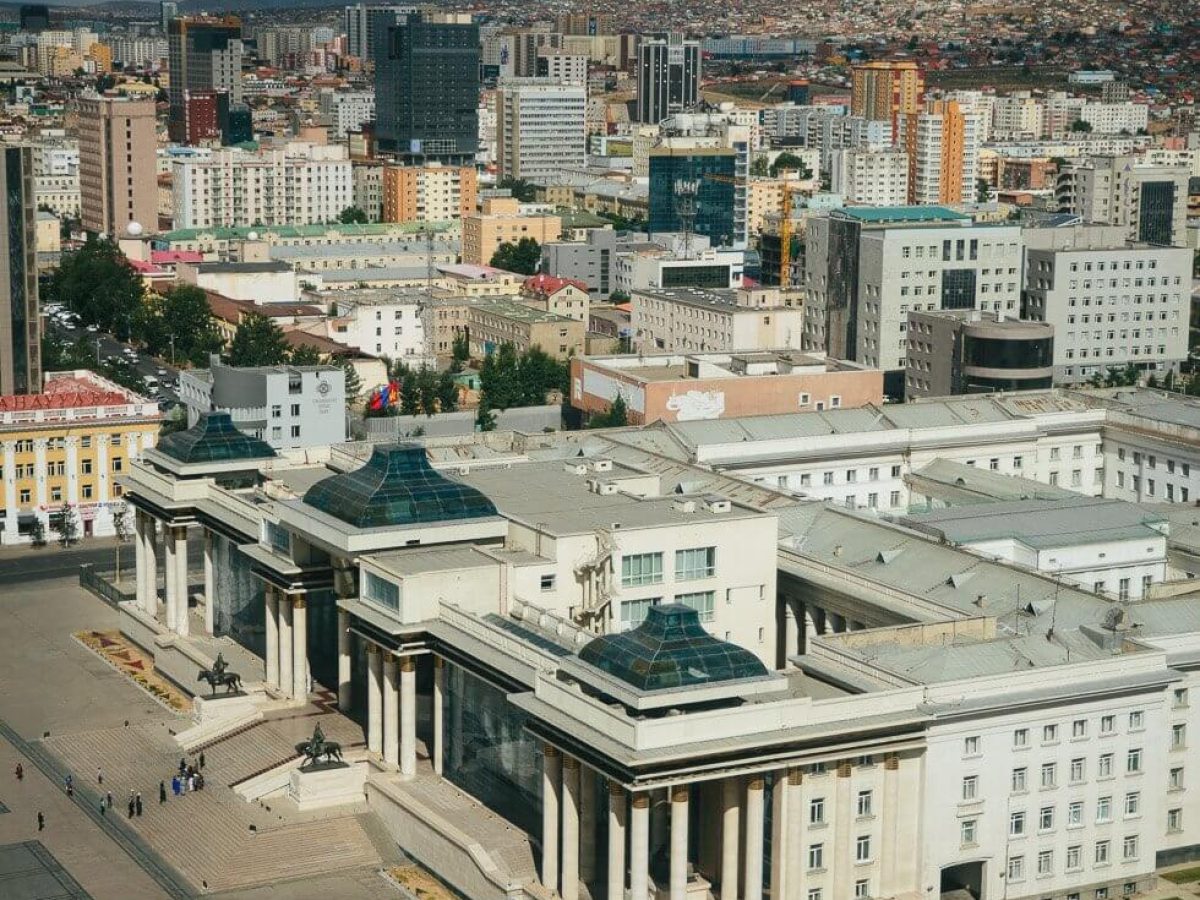 Ulaanbaatar city parliament building view