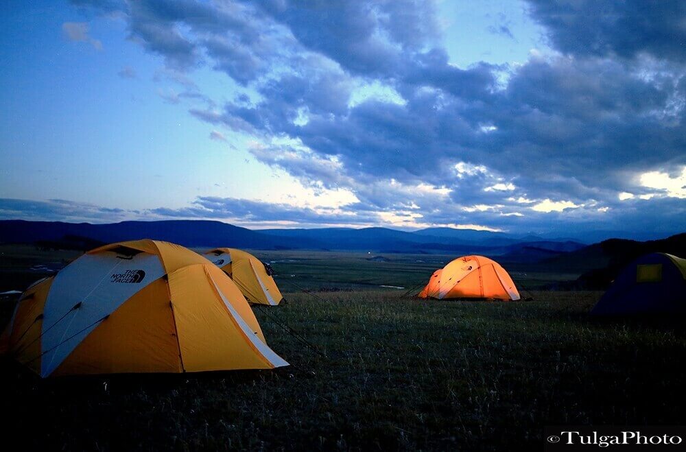Tented camping on Adventure tours in Mongolia