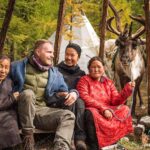 Travellers with Dukha Mongolian reindeer herders