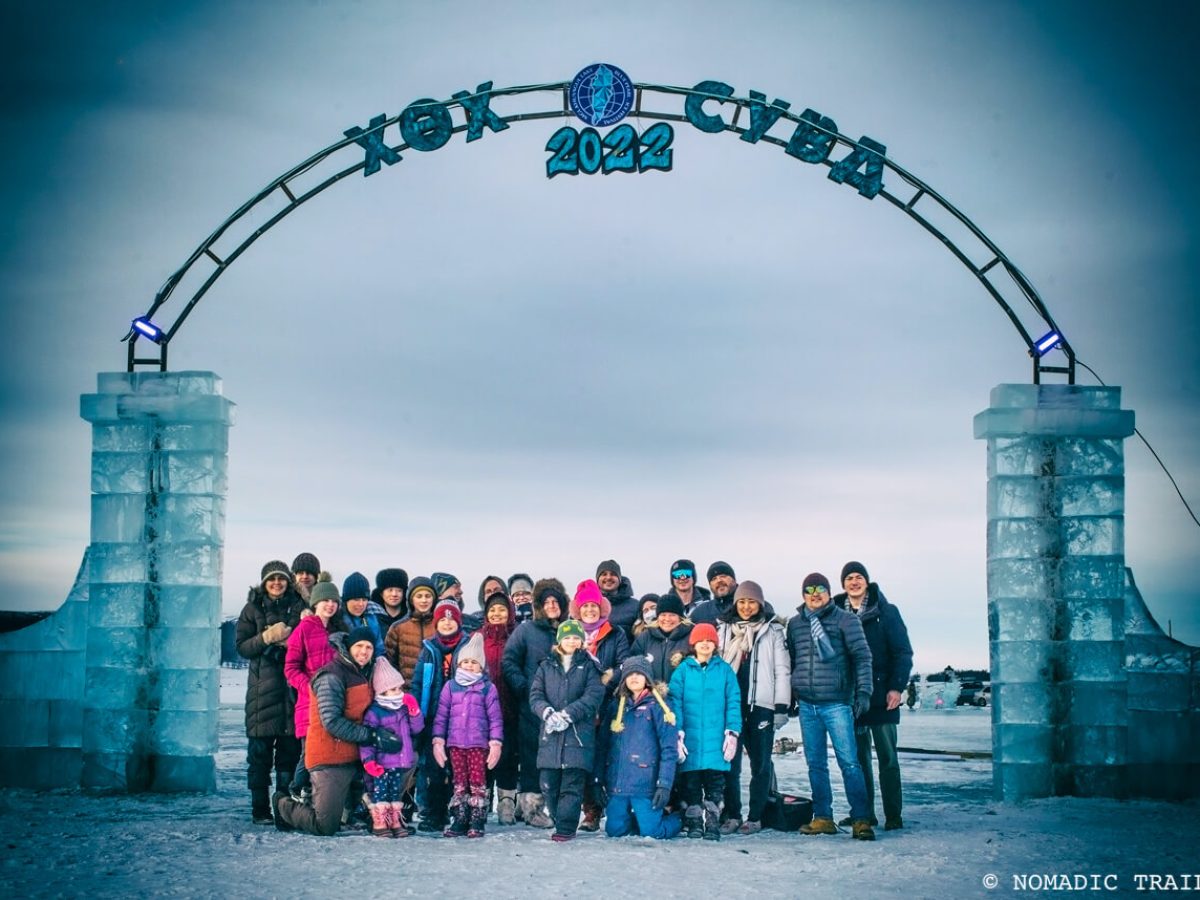 Ice Festival Tour 2022 Nomadic Trails clients with Tour Leader