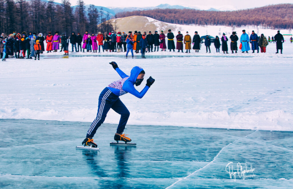 Speed skating competition - Ice Festival Mongolia 2022