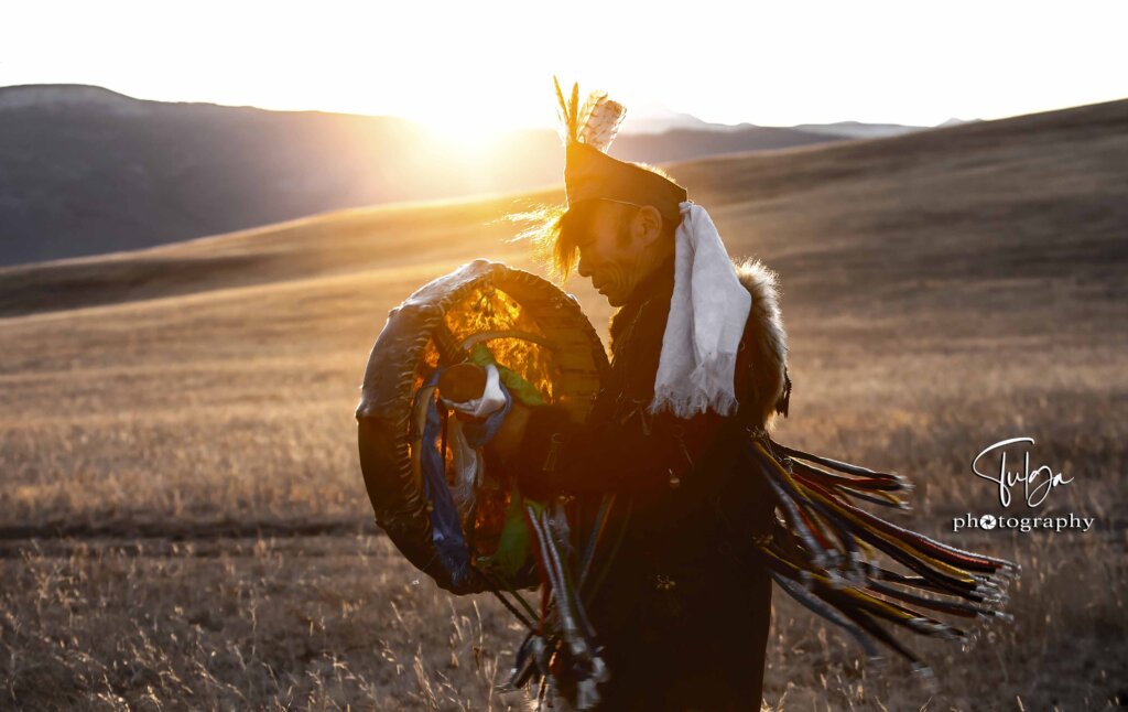 Shaman at sunset shaman tour mongolia