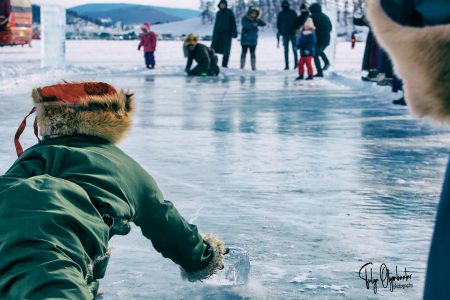 Ice colliding competition2 at Khuvsgul Lake Ice Festival Mongolia
