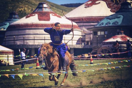 The Horse Archery Competition in Mongolia