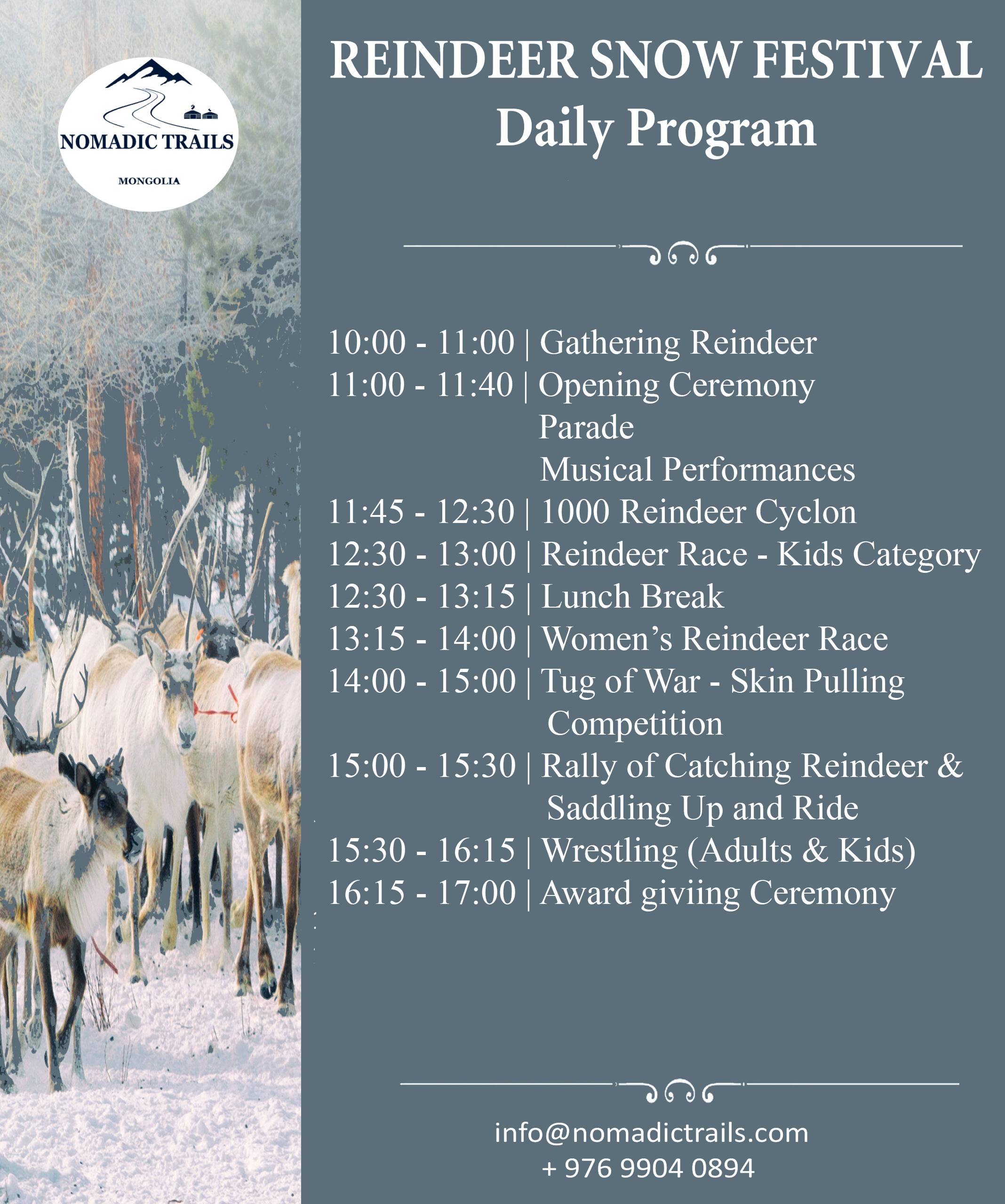 Reindeer Festival program 2025